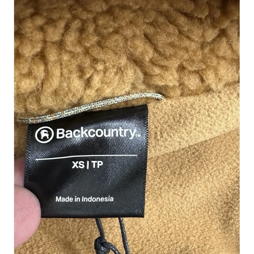 NWT Backcountry Mixed Fabric Deep Pile Teddy Bear Fleece Snap Jacket Women's XS